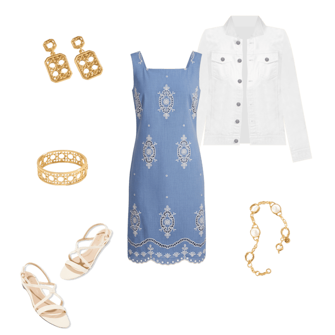 Julia Eyelet Shift Dress | Talbots