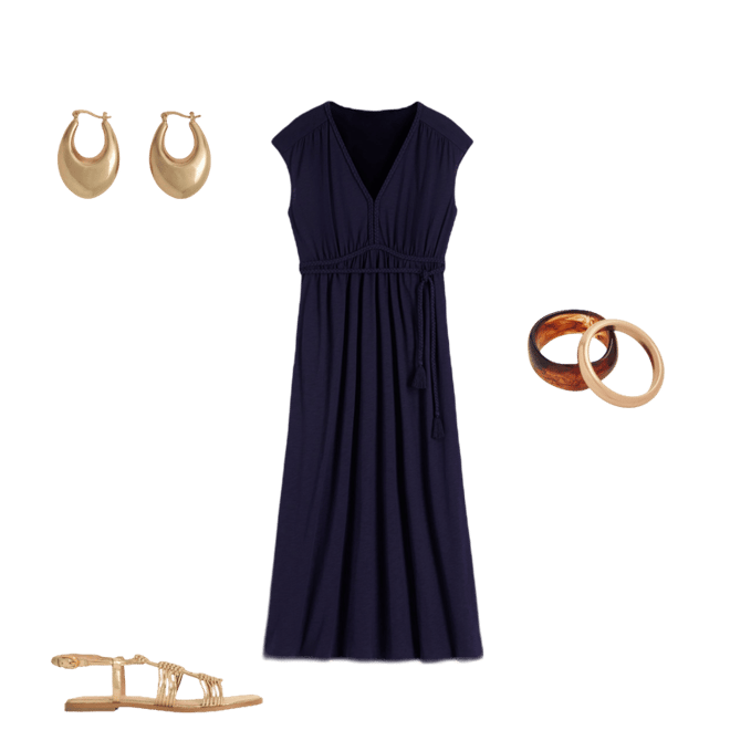 what color shoes go best with navy blue dress ASTRID COTTON SLUB PUFF SLEEVE MAXI DRESS  Velvet by Graham & Spencer