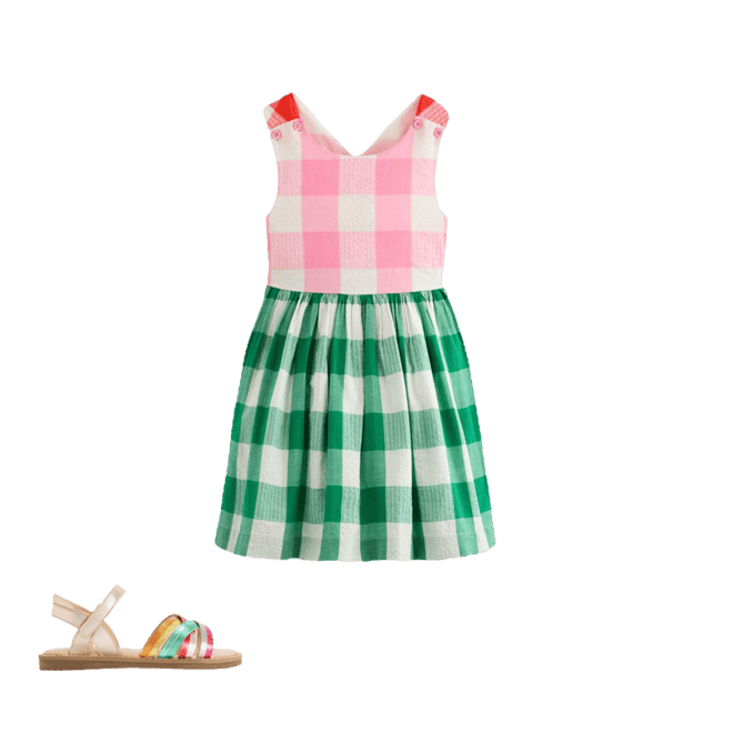 Harper Cross-Back Dress-Gingham Hotchpotch | Boden USA