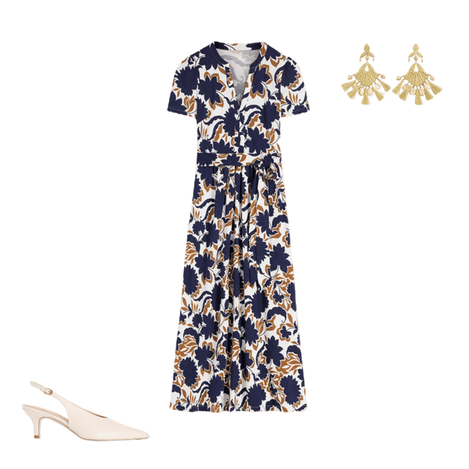 boden frances jersey midi dress Naomi Jersey Midi Dress - French Navy, Shadow Blossom