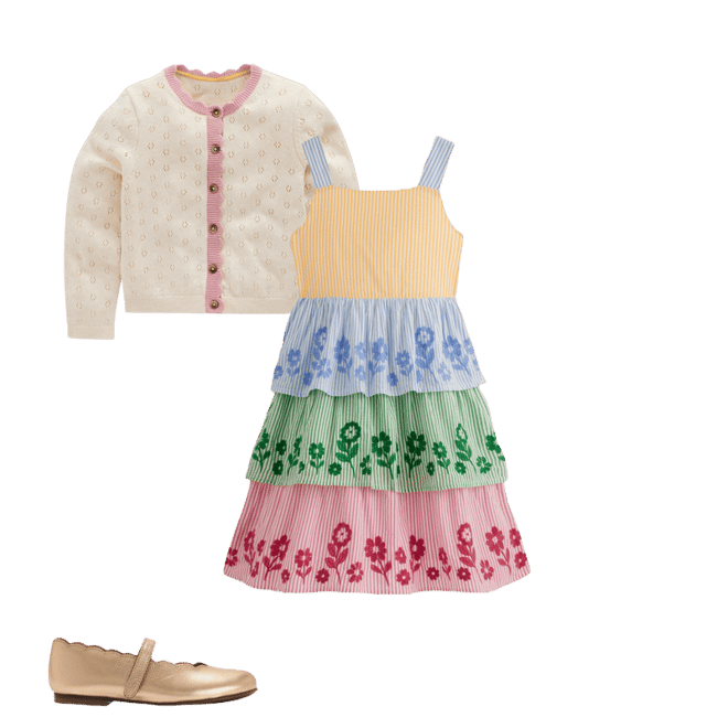 Tiered Embroidered Dress-Hotchpotch Stripe Embroidery | Boden USA