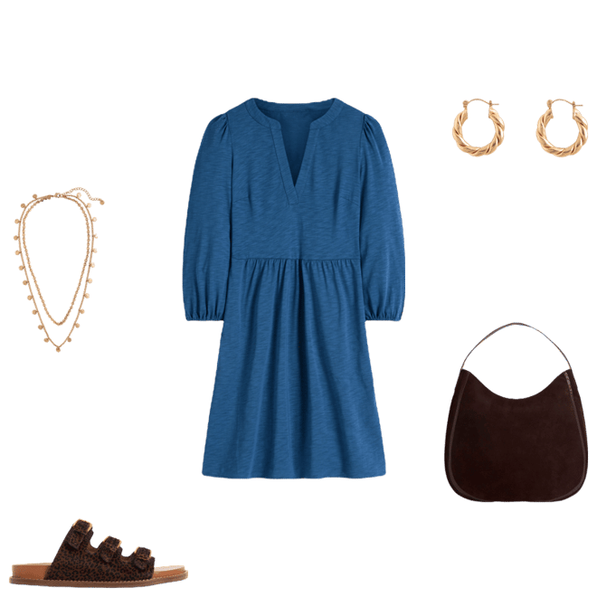 boden easy notch neck jersey dress Boden Women's Cathy Notch Neck Jersey Dress in Blue