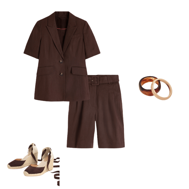 Short Sleeve Linen Blazer-Bitter Chocolate | Boden USA