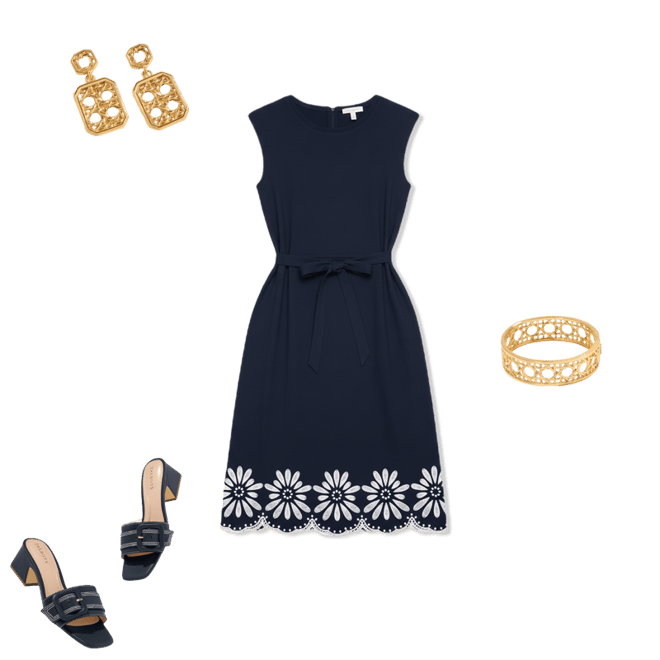 Eyelet Embroidered Midi Dress | Talbots