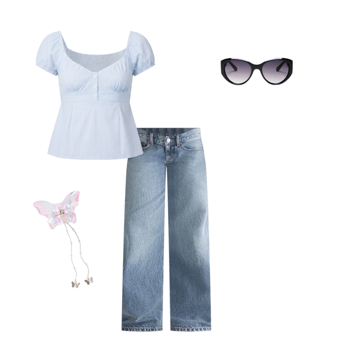 Iridescent Butterfly Charm Claw Hair Clip