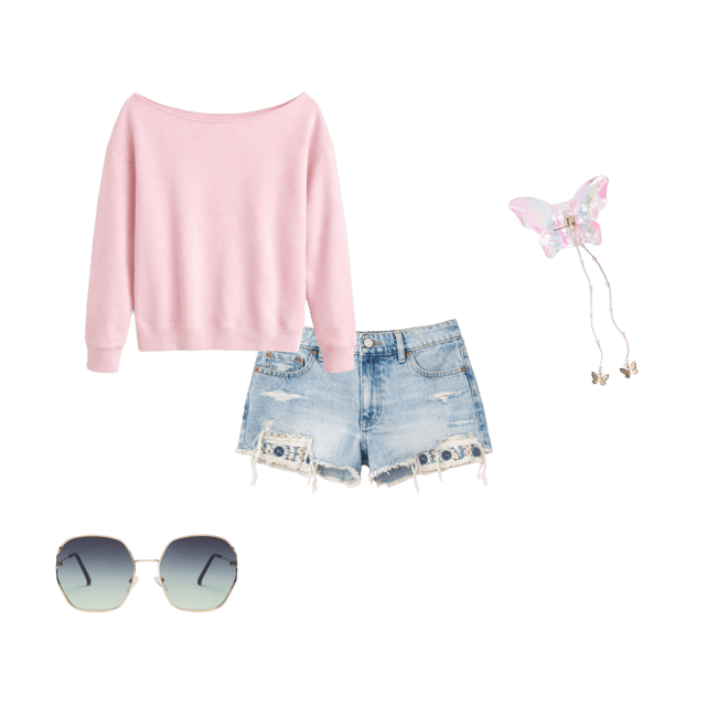 Iridescent Butterfly Charm Claw Hair Clip