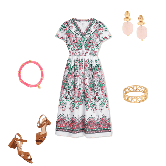 Modern Poplin Midi Dress - Jubilant Paisley | Talbots