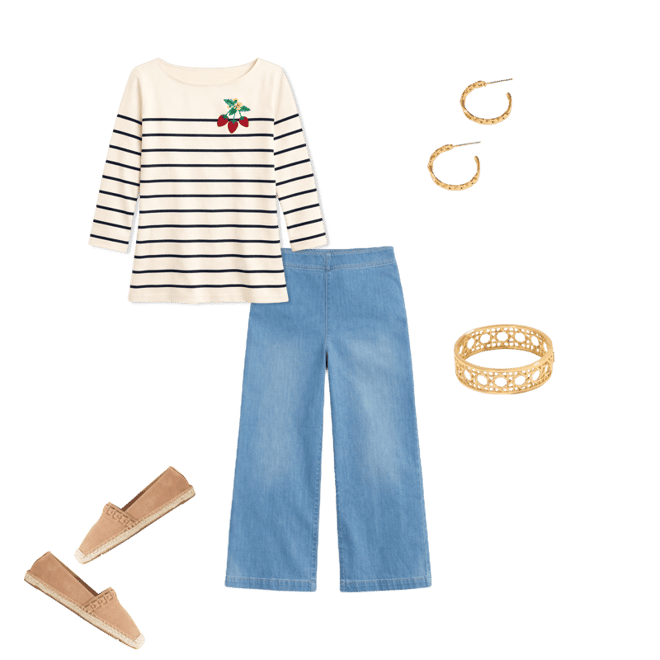Wide Crop Pull-On Travel Jeans - Mercer Wash | Talbots