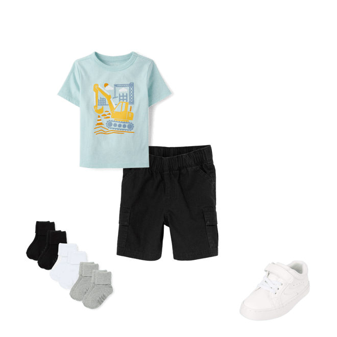 Baby And Toddler Boys Short Sleeve Excavator Graphic Tee - BLUE