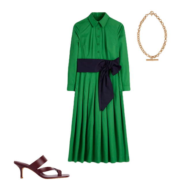 boden pleated dress Boden Women's Maxi Pleated Bow Dress in Green
