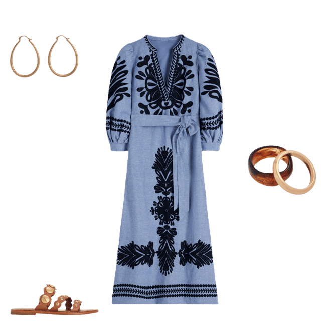 knee length dresses for ladies Amadi Octavia Wrap Tie Dress, Medium / Navy main image 1