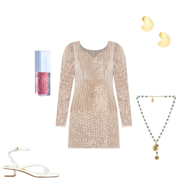 thalia mini dress in silver Thalia Mini Dress