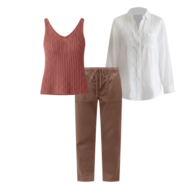 Zoe Twill Pant Mid Rise Elastic Waist | Carve Designs