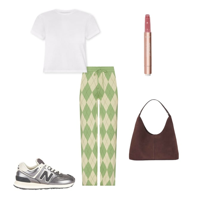 House of Sunny Argyle Lounge Pant in Matcha | REVOLVE