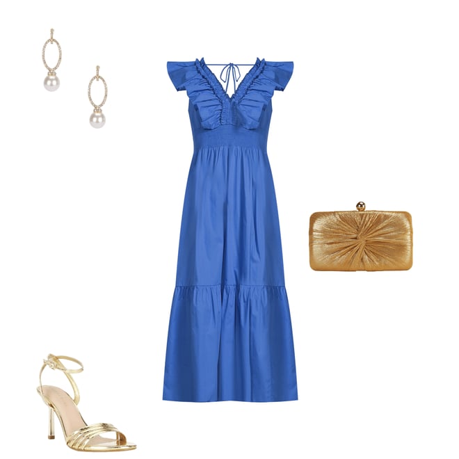 Adrianna by Adrianna Papell Ruffle V-Neck Smocked Waist Sleeveless Midi  Dress | Dillard's