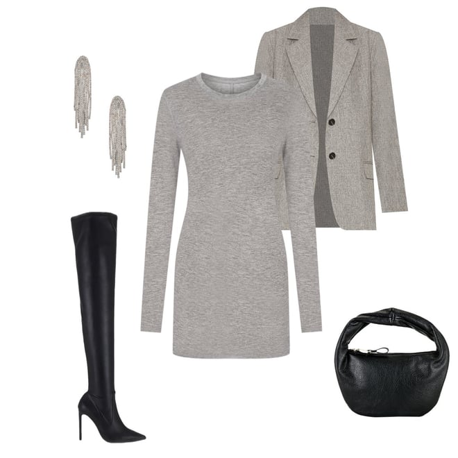 jaded london grey mini dress Jaded London Ophidian Fringe Jersey Mini Dress in Grey
