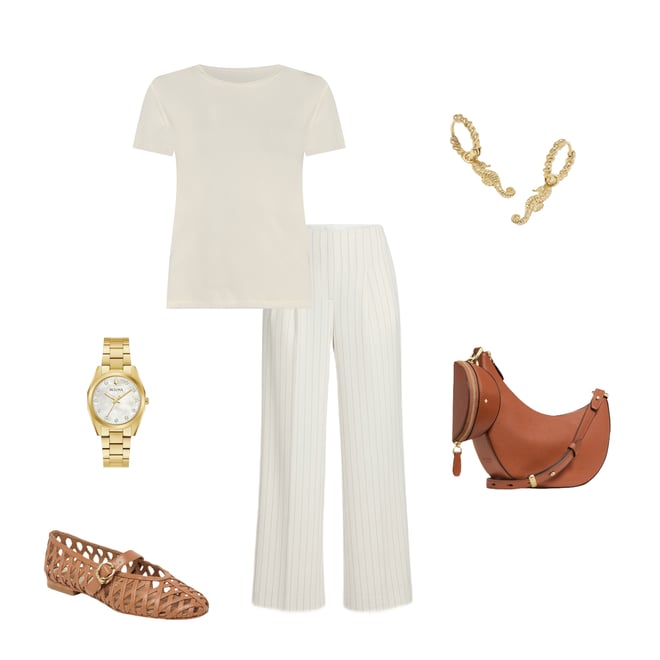 Antonio Melani Melinda Linen Stripe Flat Front Straight Leg Pants