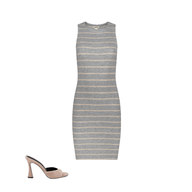 grey tank dress outfit Light Grey Ribbed Tank Midi Dress curated on LTK