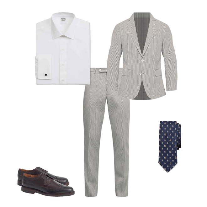 Men's Classic Fit Cotton Seersucker 1818 Suit | Brooks Brothers