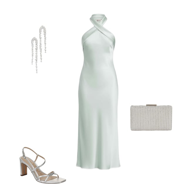 slim fit dress slacks Eyelet Halter Midi Dress main image 1