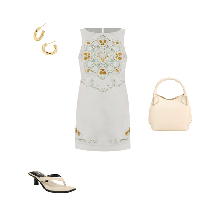 Free People Electric Garden Linen Blend Embroidered Boat Neck Sleeveless  Mini Shift Dress | Dillard's
