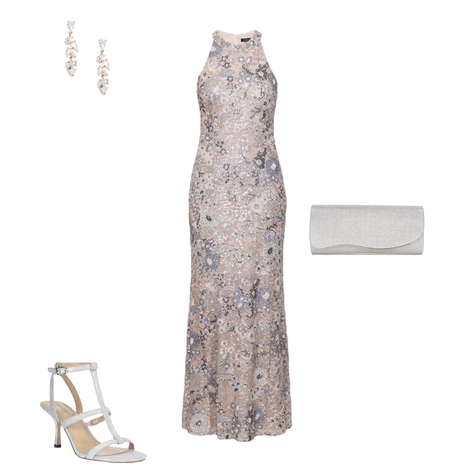 Alex Evenings Crew Neck Sleeveless Floral Sequin Sheath Dress | Dillard's