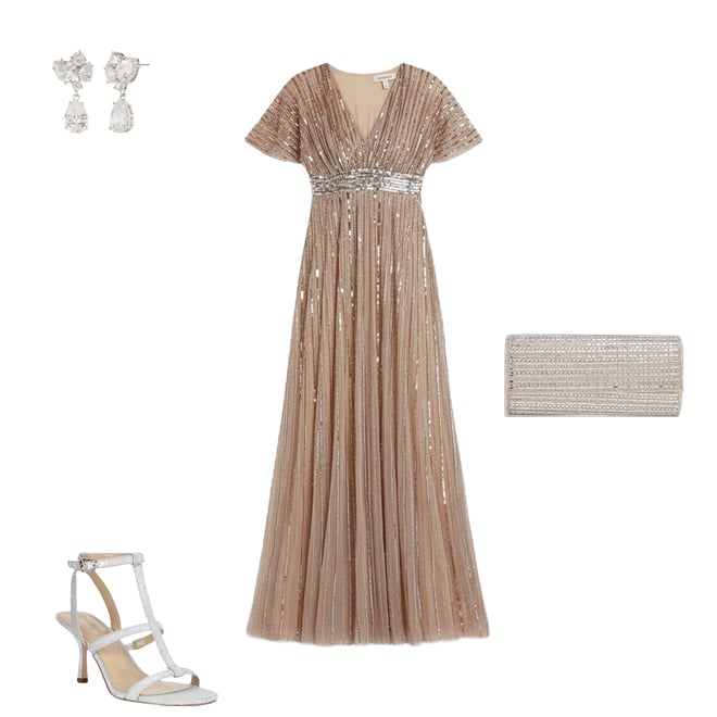 Michael Kors Nara Glitter Fabric High Heel Dress Sandals | Dillard's