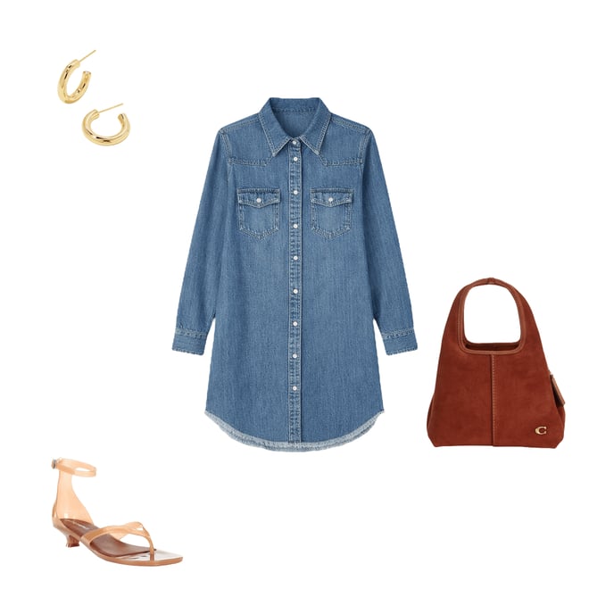 white christmas dresses Vintage Oversized Denim Dress main image 1