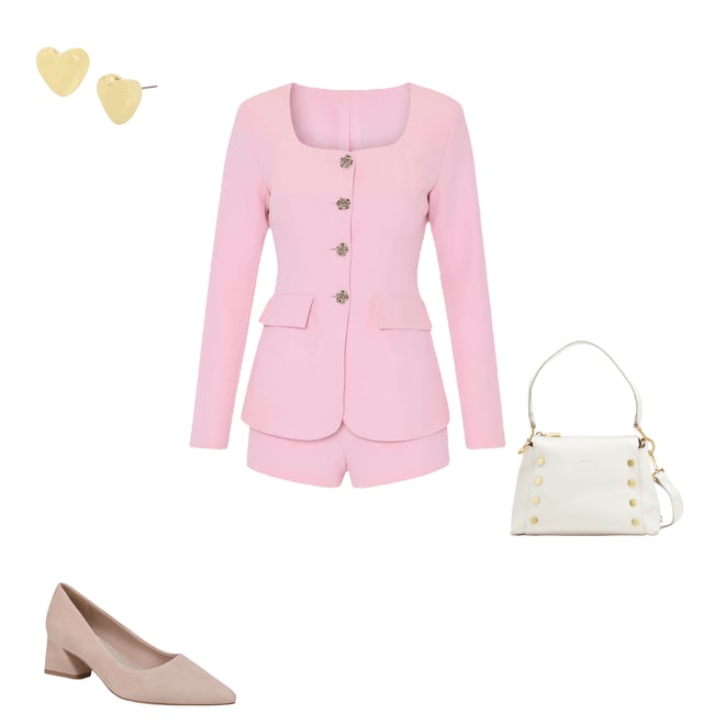 VICI Collection Scoop Neck Long Sleeve Blazer Bodice Romper