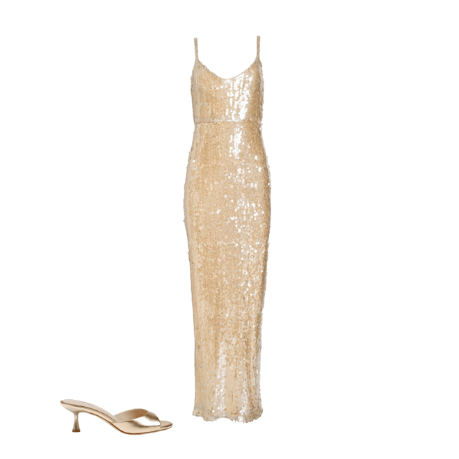clear sequin dress Opaline Sequin Strapless Gown in Glisten Clear