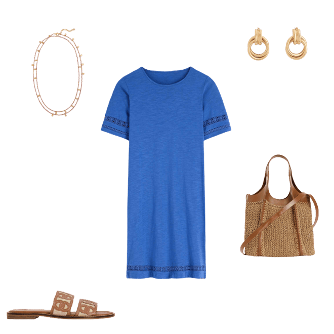 Hattie Jersey T-shirt Dress-Denim Blue | Boden USA