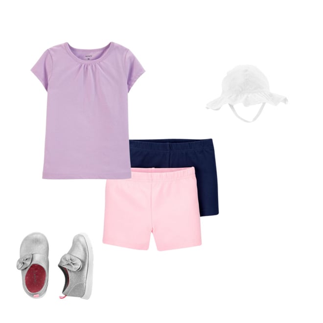 Baby Navy/Pink 2-Pack Tumbling Shorts | carters.com