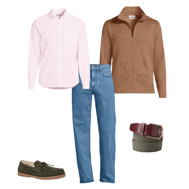 Men's Sweater Fleece Zip Front Jacket | Lands' End