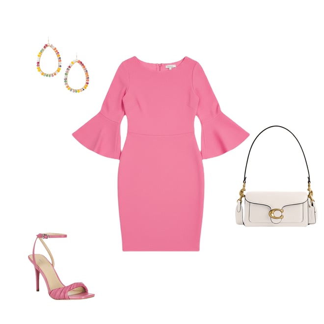 open lace back dress Pink T-Shirt Dress  Clov Blanks