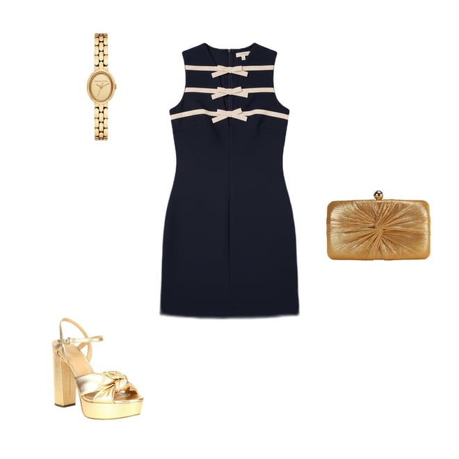 BCBG Contrast Bow Scuba Crepe Sleeveless Shift Dress | Dillard's