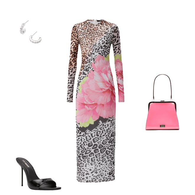 AFRM Didi Animal Floral Print Crew Neck Long Sleeve Mesh Maxi Dress |  Dillard's