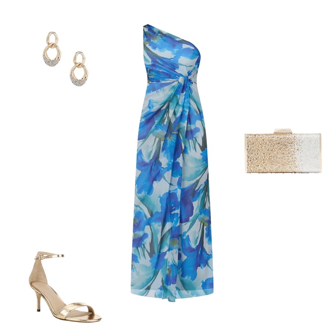 sachin and babi light blue dress Floral Chiffon Dresses for Weddings & Events