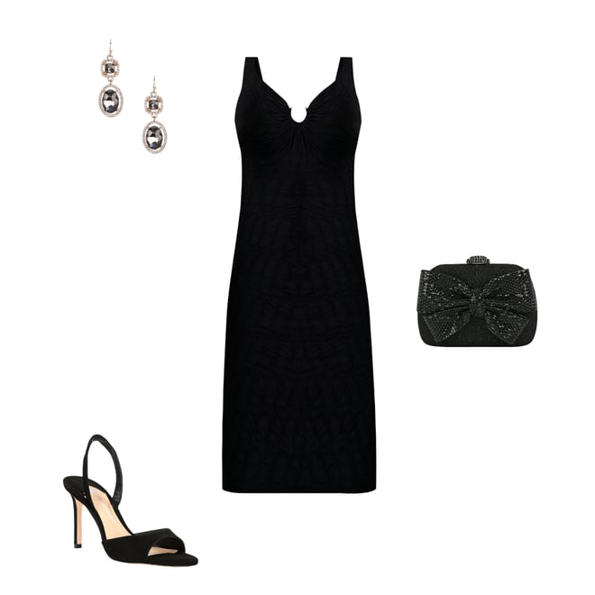 black dress outfits polyvore MIRELLA LONGSLEEVE WRAP DRESS BLACK main image 0
