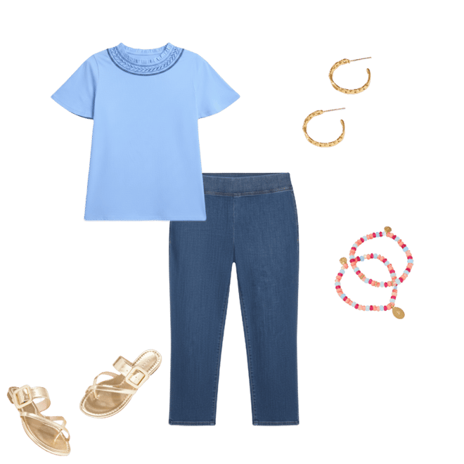 Embroidered Yoke Top | Talbots
