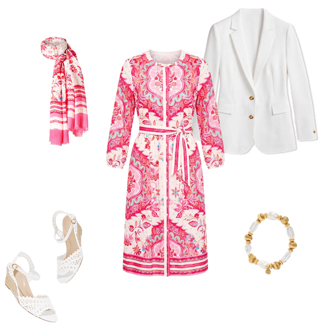 Linen Blend Shirtdress - Paradise Garden | Talbots