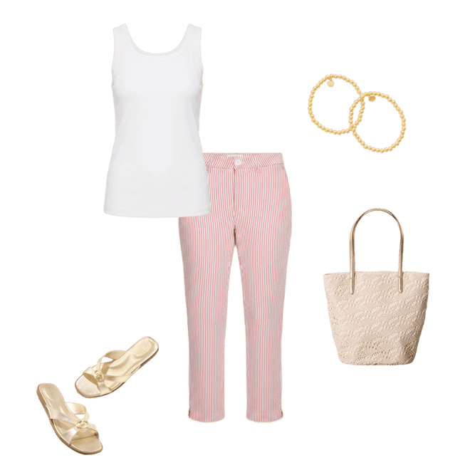 Seersucker Perfect Crop - Ocean Stripe | Talbots