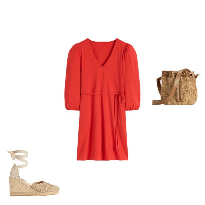 Cary V-Neck Jersey Dress-Blood Orange | Boden USA