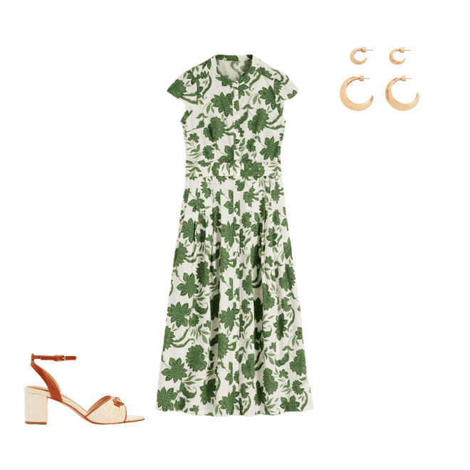 Arabella Cotton Maxi Dress-Green Elegant Blossom | Boden USA
