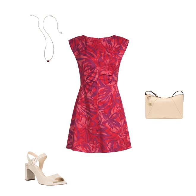 Donna Morgan Cotton Abstract Print Extended Shoulder Fit And Flare Mini  Dress | Dillard's