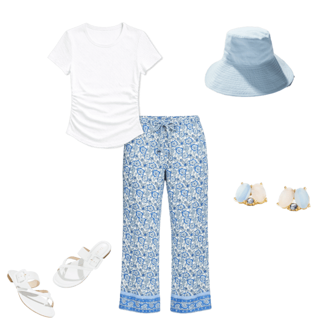 Straight Leg Pull-On Pants - Floral Vines | Talbots