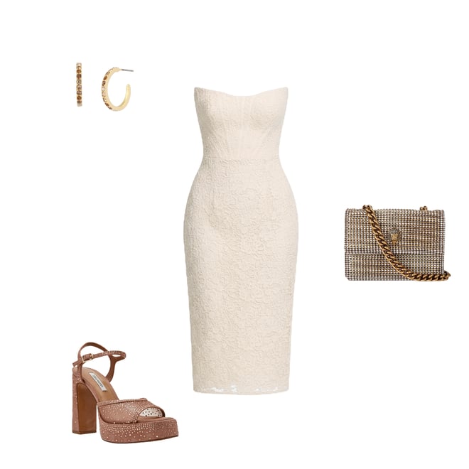 Dress the Population Cosette Corset Lace Strapless Bodycon Midi Dress |  Dillard's