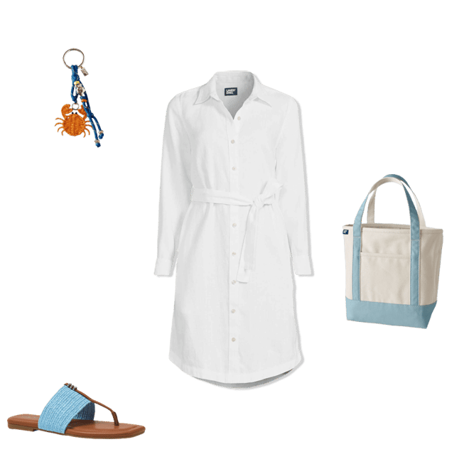 Women's Long Sleeve Linen Shirt Dress | Lands' End