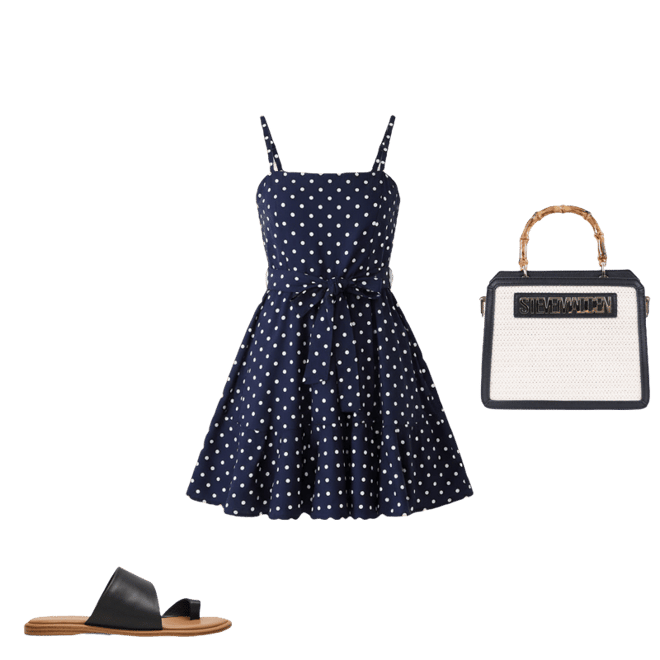 DASIA Polka-Dot Blue Mini Dress | Women's Designer Dresses – Steve