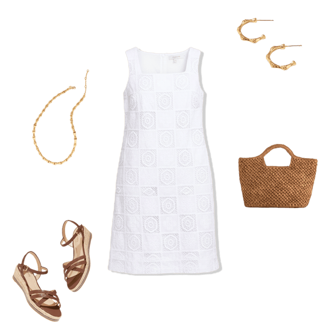 white cotton shift dress FELICITE Shift Dress White