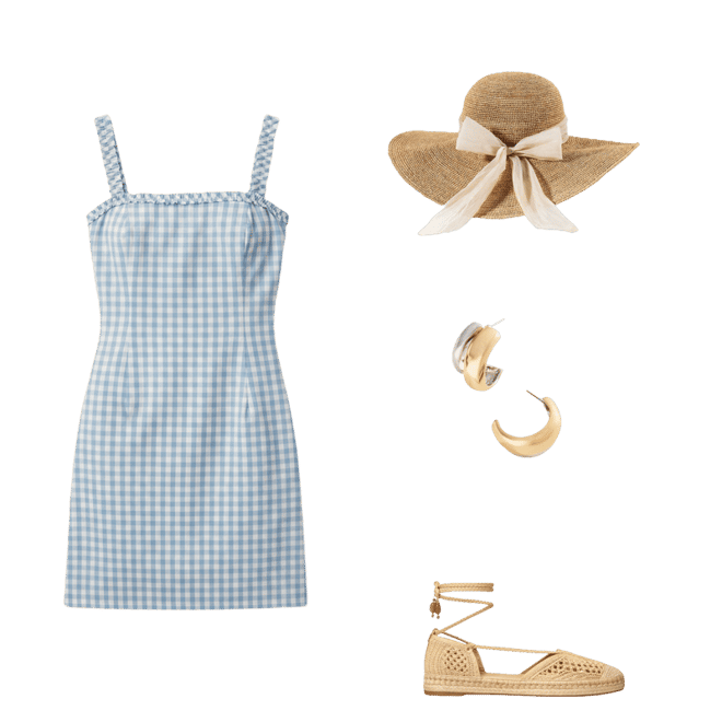Mare Mare Gingham Square-Neck Mini Dress | Anthropologie